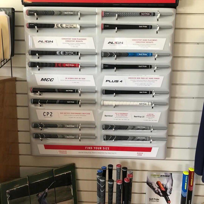 Come see Kevin to get your clubs re- gripped. We have the newest grips to meet your individual swing.