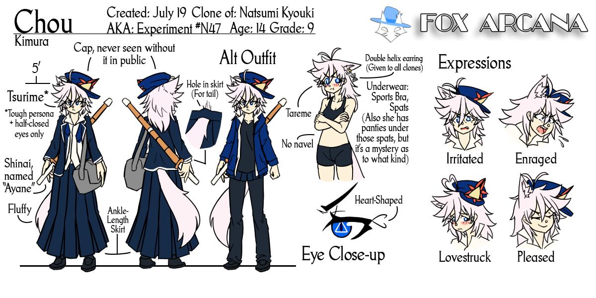 Chou's character ref, previously seen on DeviantArt! 