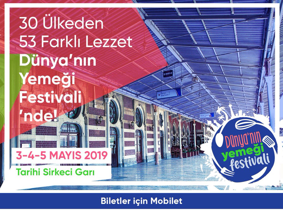 dyfestivali's tweet photo. Dünya’nın Yemeği Festivali, 30 ülkeden 53 farklı lezzeti İstanbullulara sunarak eşsiz bir keşif deneyimi yaşatıyor. 🍜

3-4-5 Mayıs tarihlerinde Tarihi Sirkeci garında uluslararası gastronomik lezzetlerin yanında söyleşiler, konserler, dans ve müzik performansları da olacaktır. https://t.co/9lhEKevcwv