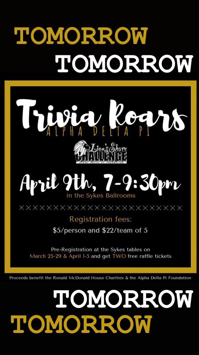 Trivia Roars is finally TOMORROW!!!🤩🤩 ❤️💛