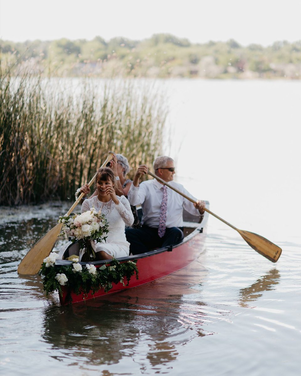 Why take a limo when you can canoe to your wedding ceremony?
-
Grace &amp; Brian, Grand Lake, CO