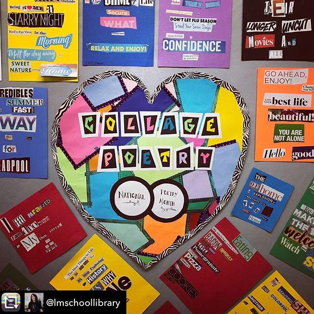 NELAlibraries's tweet photo. What a great idea for National Poetry Month — collage poems.
•
•
•
•
•
#nationalpoetrymonth #collagepoems #newenglandlibraries #publiclibraries #schoollibraries #collageart #writingpoetry #libraryprograms #nelibraries #newenglandlibraryassociatio… https://t.co/F8pQ7aLIbW https://t.co/RWBO3vqRp0