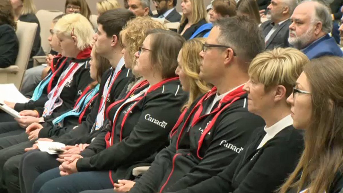 Warm welcome for returning Special Olympics athletes after representing Canada in Abu Dhabi. @ctvkevingreen reports from Calgary city hall. bit.ly/2Ir6xBT #yyc #yyccc @SpecialOAlberta #SpecialOlympics