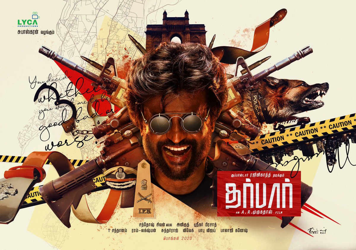 Here you go guys!!! The first look of our very own Thalaivar in #Darbar @rajinikanth @LycaProductions #nayanthara @santoshsivan @anirudhofficial #sreekarprasad #pongal2020