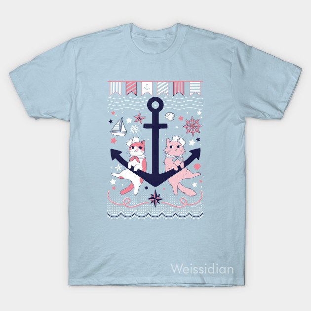 Sailor kitty design + variant print now available on @Teepublic ! On sale for a limited time: https://t.co/lsX43vkSFP 