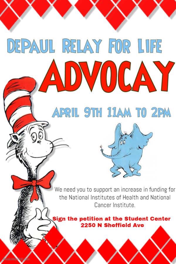 DepaulRelay's tweet photo. We’re #BetterTogether! Learn about Relay and it’s ties to Advocacy. Don’t forget to sign the petition ❤️ https://t.co/sLARjLEITm
