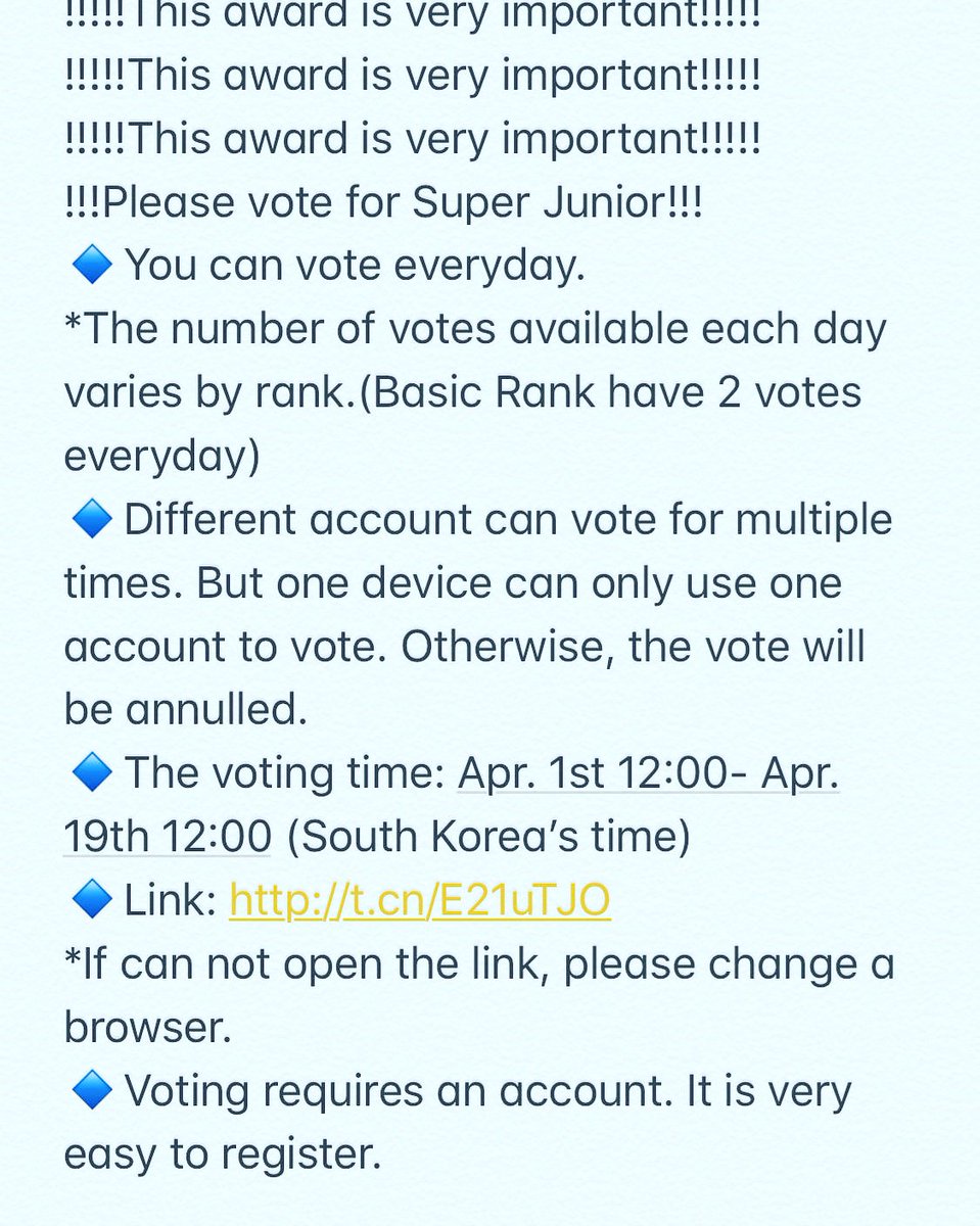 Milicen53918612's tweet photo. 🏆The Fact Music Awards🏆
ELF, Please Help C-ELF massive vote for Super junior on The Fact Music Awards "FAN N STAR Choice AWARDS
Notice:remember that One device can only use one account to vote, otherwise the vote will be annulled." https://t.co/xDsUaEieHz

#SUPERJUNIOR https://t.co/thm5lVCBMQ