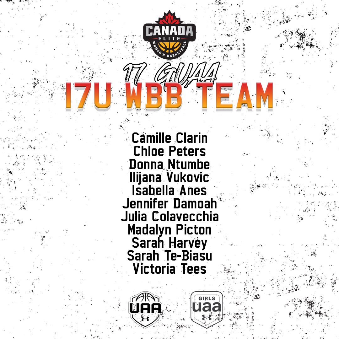CanadaElite_WBB's tweet photo. We are excited to announce our 17U GUAA Roster! This talented group of players will compete in the GUAA (@GirlsUAA) against top players in front of hundreds of coaches this summer.
.
.
.
@Canada_Elite @UAassociation @UAbasketball https://t.co/izHdUQ4L3w