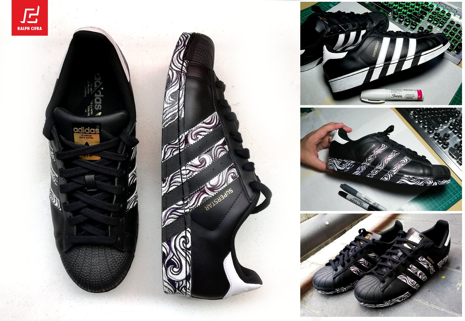 ADIDAS SUPERSTAR CUSTOM USING SHARPIE OIL BASED MARKER (Long