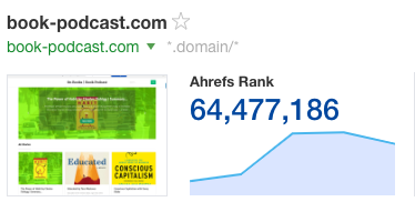 onbooksshow's tweet photo. Just today I launched https://t.co/C4JaoT8oQJ as the official On Books Podcast website! I'm ranking at the 64,000,000th most popular site on @ahrefs  Which means there must be only 64m websites on the internet. https://t.co/cZhNZJ3D3S