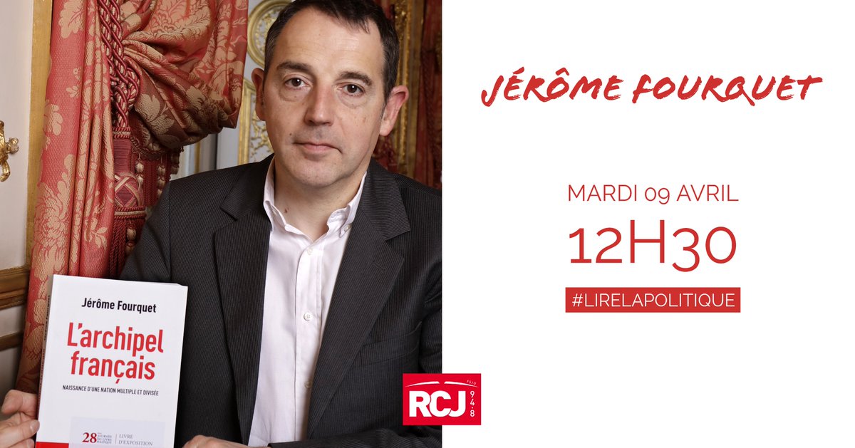 lirelasociete's tweet photo. Jérôme Fourquet, Lauréat du Prix du Livre Politique 2019 [#JLP2019], au micro de @RCJRADIO à 12h30 pour parler de son ouvrage récompensé : "L’archipel français, naissance d'une nation multiple et divisée", paru aux @EditionsduSeuil. #LireLaPolitique https://t.co/7x17cCAY82