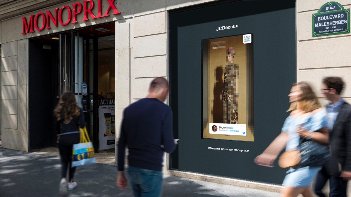 JCDecaux_France's tweet photo. .@Monoprix, @ROSAPARK_agency, @elisetech_ et JCDecaux continuent d’innover avec la première campagne interactive et sociale en vitrine.
En savoir plus : https://t.co/SOIj6YZa8d #DOOH #innovation https://t.co/BM5ohzt9cH