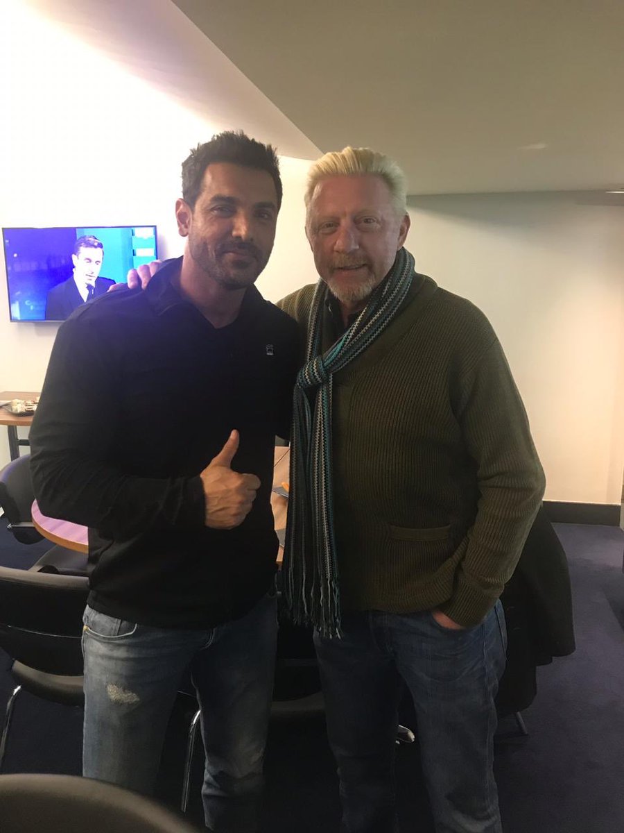 John Abraham (@thejohnabraham) on Twitter photo Met the legend <a href="/TheBorisBecker/">Boris Becker</a> last night at the <a href="/ChelseaFC/">Chelsea FC</a> game. One of the nicest human beings I have met. Met the legend <a href="/TheBorisBecker/">Boris Becker</a> last night at the <a href="/ChelseaFC/">Chelsea FC</a> game. One of the nicest human beings I have met.