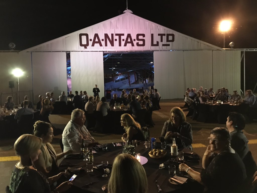Great evening under the stars @qfom museum <a href="/longreachregion/">Longreach Region</a> airport for Western Qld <a href="/LGAQ/">Local Government Association of Queensland</a> dinner with MC <a href="/endofthebitumen/">Pete Lewis</a> #WQLGA19