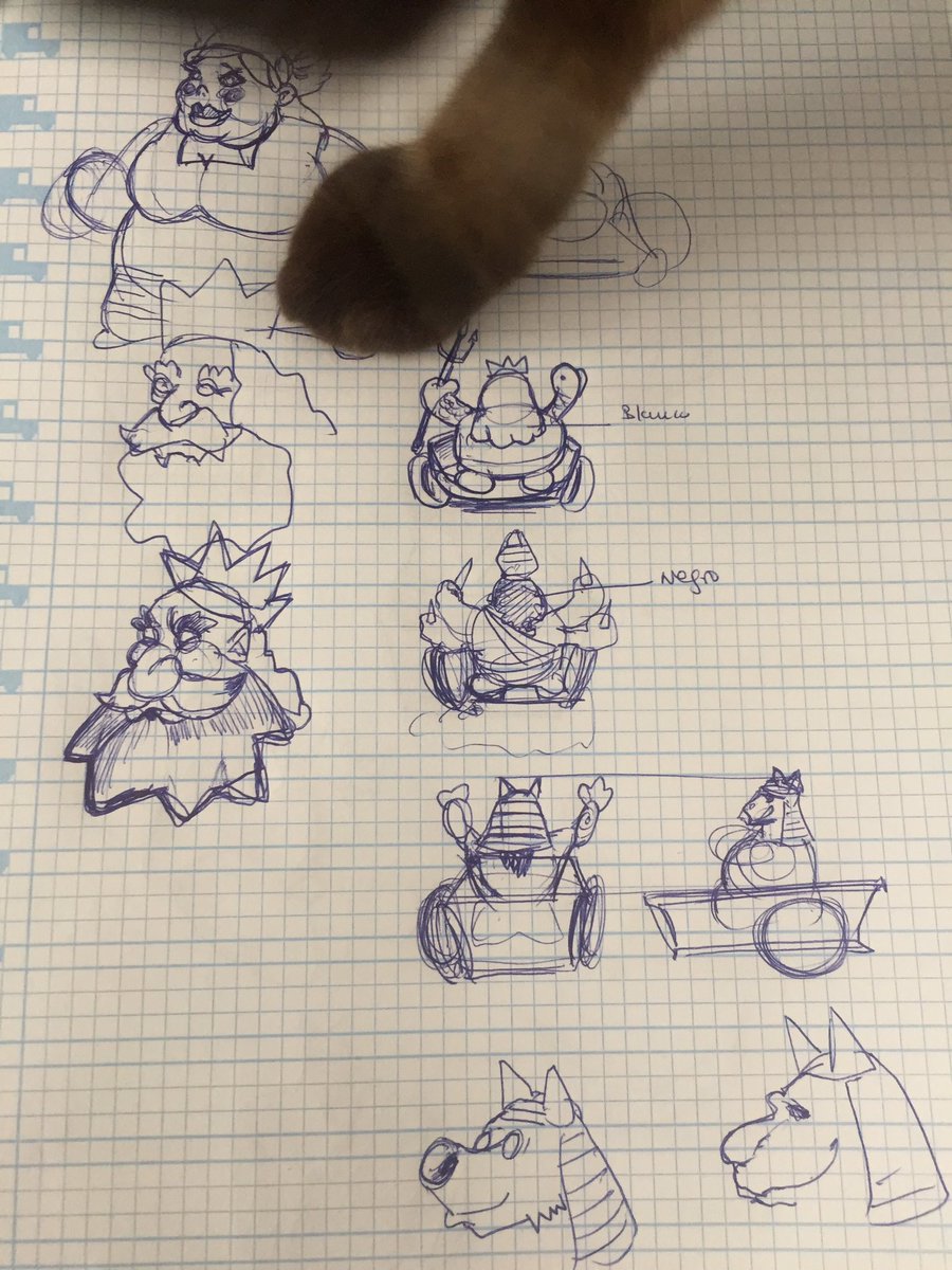 5thRowGames's tweet photo. Want to see some of our first characters drafts? - cat leg not included- @VideojuegosUMA #gameDev #RoboGods #RGWBW #indieDev #gaming #Gods #videojuegos #videogames https://t.co/zyb0AQF9yN