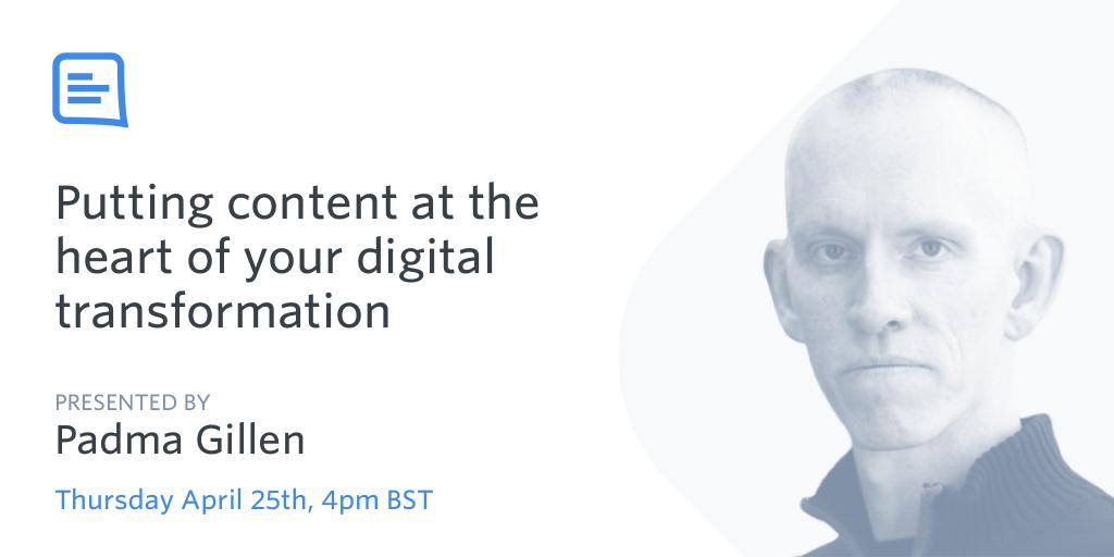 I am doing a free webinar for <a href="/GatherContent/">felcityhunterx</a> on 25 April about #ContentDesign and #DigitalTransformation. You are warmly invited! Reserve your place here: gathercontent.com/resources/putt…