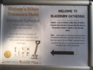 Bored by the school holidays? The Bishop's Bible Treasure Hunt is now on 8th-18th April. And it's free! @cofelancs @BDBofE @Blackburn_BID @VisitBlackburn