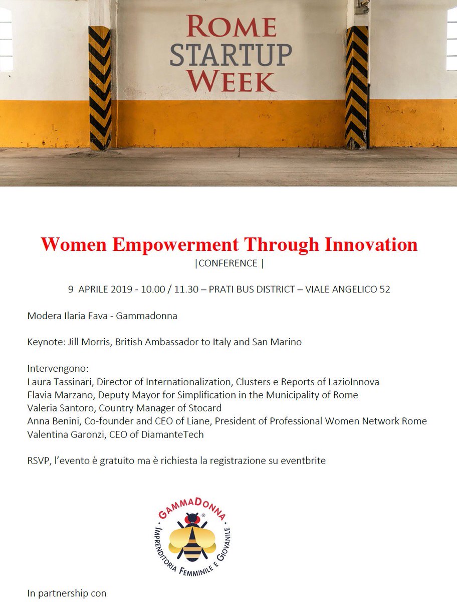 Oggi siamo a RomeStartupWeek per parlare di #womenempowerment #innovation
