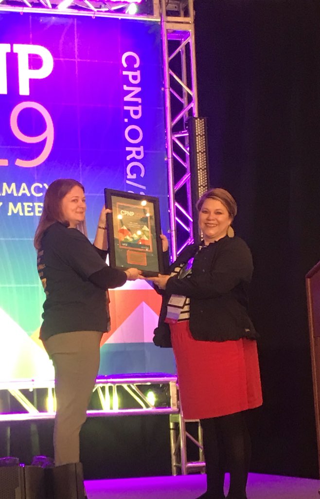 BostwickPharmD's tweet photo. CPNP President @meganehret recognizing the tremendous leadership of Jennifer Bean as Program Committee Chair @ #CPNP2019. More enriching topics and fantastic speakers ahead on Tuesday! #psychpharm https://t.co/1VdeCYxNs6
