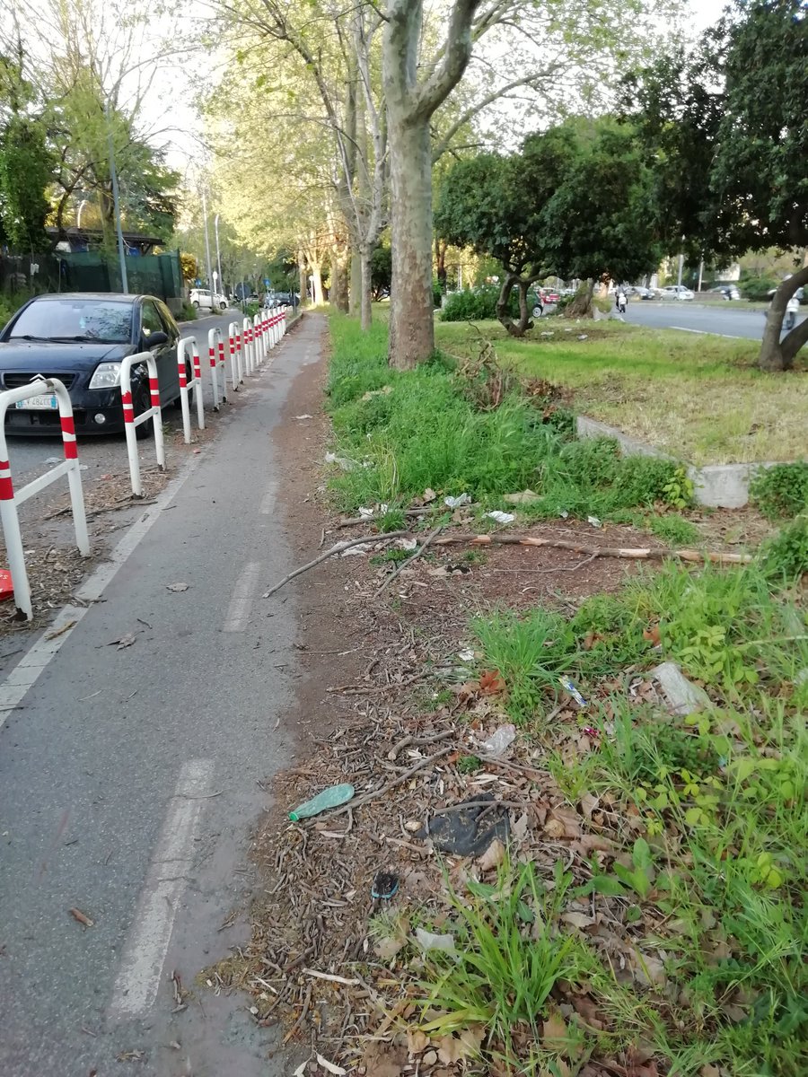 bikediablo's tweet photo. #ciclabilecolombo due modi di pulire orrendi. A #settechiese puliscono aiuole e sversano su ciclabile a #viapalos l'inverso. La morchia raccolta dalla pista spostata nel dirupo (@parcoappia). Tanto... .@ciclomobilisti @ilmessaggeroit @rep_roma @ilpost https://t.co/mzMpQGVCuo