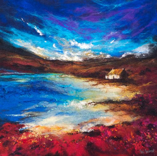 womensart1's tweet photo. Moy Mackay, Scottish textile artist known for her “felt painting” #womensart https://t.co/mEq4U25VtL