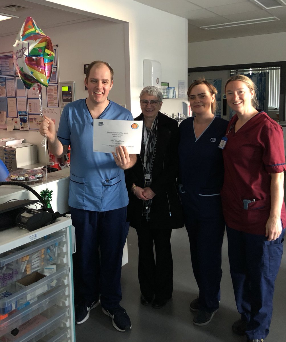 Congratulations to Neil Maddison who has been awarded  NMAHP employee of the month for Surgical division🎉 Very well deserved for his team work and commitment to teaching and improvement within Surgical High Dependency   <a href="/NHSGrampian/">NHS Grampian</a> <a href="/caroline_hiscox/">Caroline Hiscox</a> <a href="/LoldroydE/">Linda E Oldroyd</a> <a href="/JCMcTAY/">Jane Taylor</a>