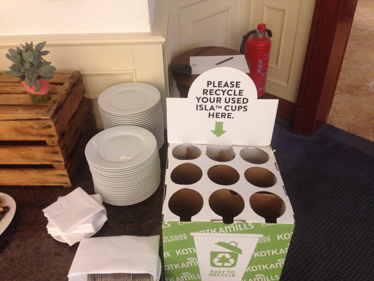 YrjoAho's tweet photo. #recycling your #IslaDuo #papercup s here #Kotkamills #GameChanger @SpecPapersConf #Berlin https://t.co/fgH3JMFWqg