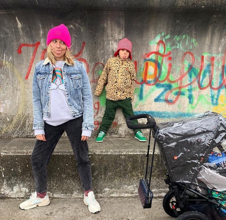 blakefiftytwo's tweet photo. @dresslikeamum wearing our rainbow sweat £49 available online Blakefiftytwo https://t.co/kZkx7qX30N #madeinpeckham https://t.co/u3m3dHX1h0