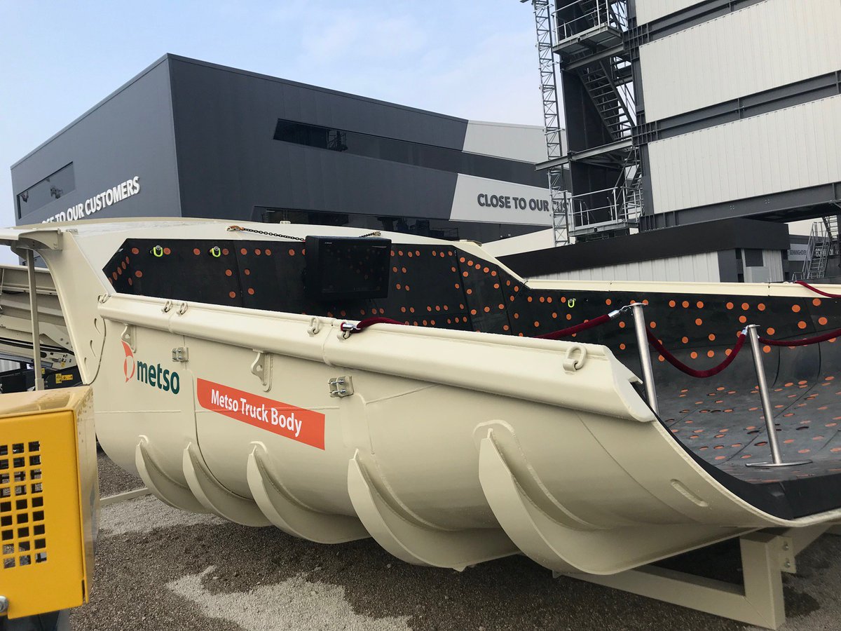 im_mining's tweet photo. Setting up this morning for our latest Insight Interview with @metsogroup at @baumaOfficial, the topic of is the new Metso lightweight rubber-lined Truck Body and first in the chair is Lars Skoog, VP, Mining Wear Lining & Screening #futureofmining #haulmorewithless @DanGleeson85 https://t.co/tL2YUeCqL1