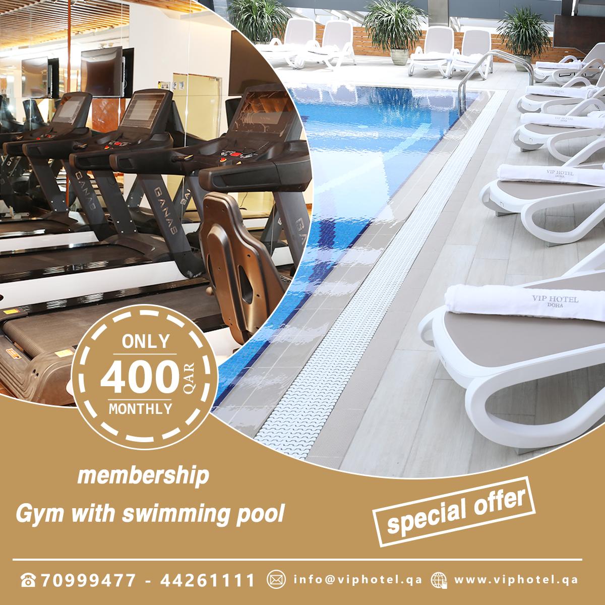 VIPHotelDoha1's tweet photo. احصل على عضوية إشتراك شهر للجيم وحمام السباحة بــ400 ريال فقط لمدة محدودة سارع بالأشتراك .
لمزيد من المعلومات والأستفسارات تواصل معانا : 70999477 - 44261111
Enjoy 1-month membership(Gym with swimming pool ) for just 400 QR .
For more info/registrations Call:70999477- 44261111 https://t.co/79xVjTXKUp