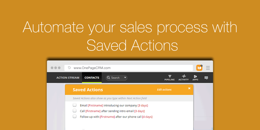 OnePageCRM's tweet image. Did you know you can group saved actions? Find out how here:bit.ly/2tQnGvC #salesactivities #NextActions