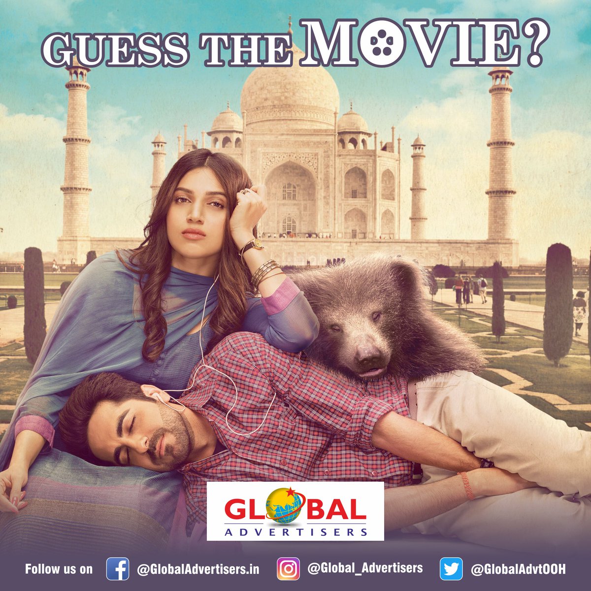 Guess the movie?

- Surprise gift to Winner on Every Monday.
-The one who Likes and Shares will be announced as Winner.
- #Luckydraw

#GlobalAdvertisers #QuizTime #Bollywood #FunTime #AyushmannKhurrana #BhumiPednekar