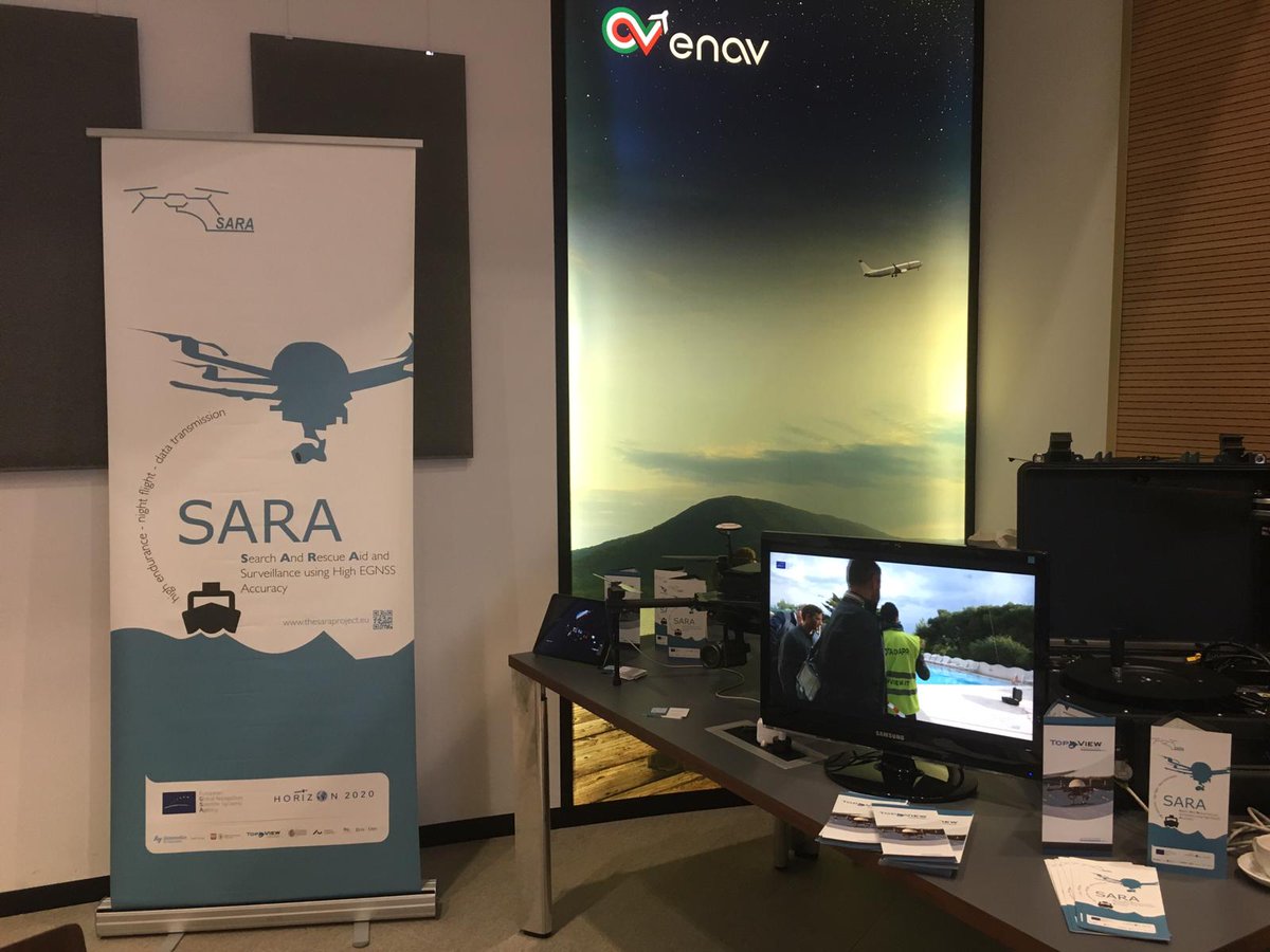 SARAproject's tweet photo. Last week #theSARAproject exhibited at the @CORUS_Project 3rd workshop powered by @SESAR_JU. The presence at the event stimulated an interest of different companies in the #USpace community like #NASA and #EASA. #tethereddrone #EUborderguard #RPAS #EGNSS #Bordercontrol #drone https://t.co/pMzg0cpvHs