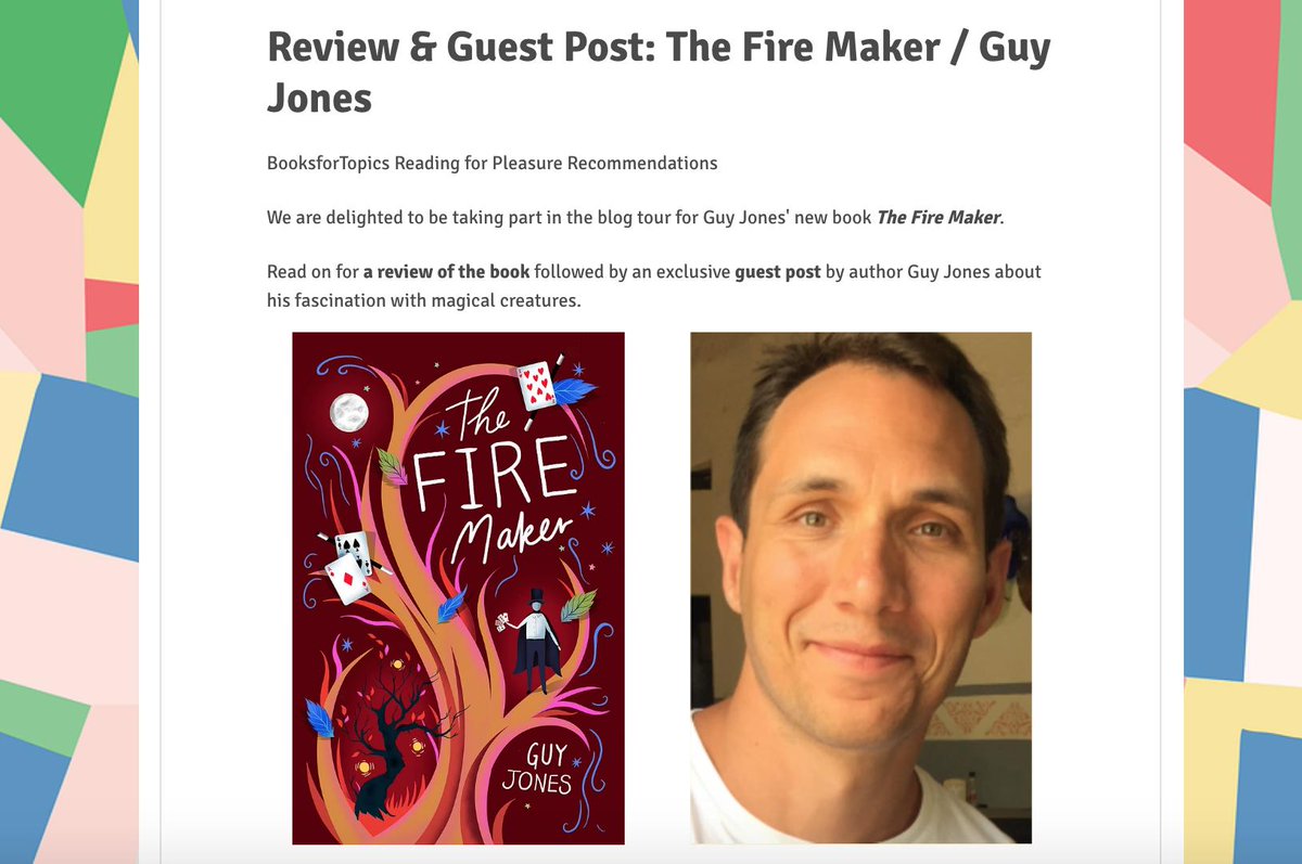 booksfortopics's tweet photo. Today on the blog: a review of The Fire Maker - an enthralling, spine-tingling adventure full of magic, mystery and wonder.
https://t.co/akziWdMpHr
We also have a guest post from author @guyjones80, who discusses some of the magical creatures that fascinate him most. https://t.co/OaZfse3uFD