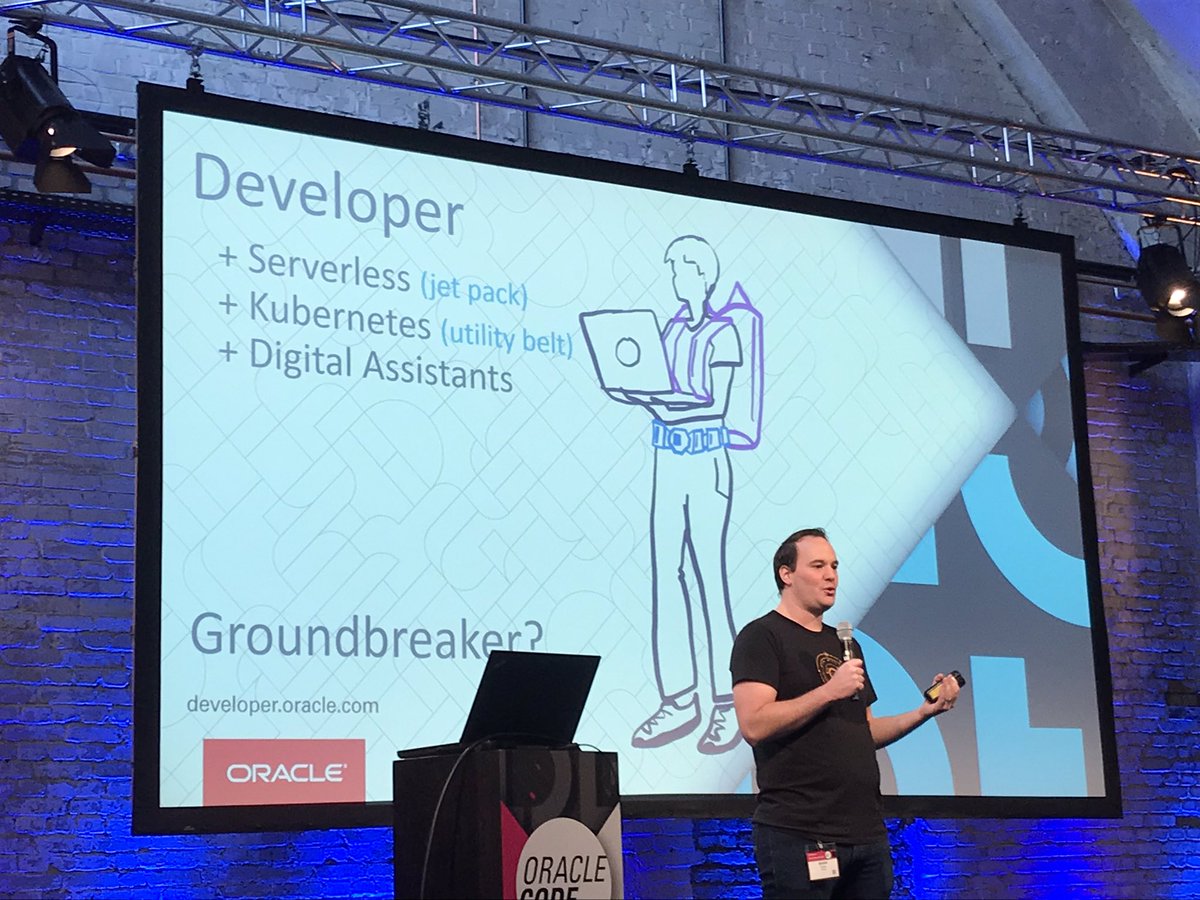wolflook's tweet image. Gerald Venzl opens up the Oracle Code Berlin 2019 in the Funkhaus Berlin @GeraldVenzl @groundbreakers #OracleCode