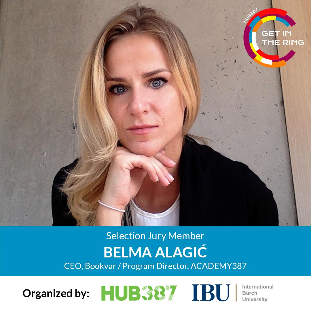 Co-Founder of startup <a href="/bookvar_co/">Bookvar</a> and a successful businesswoman with nearly 20 years of experience in both domestic and US companies, Belma Alagić knows full well how startups operate, and she is ready to help decide who will make it to the final stage of Get in the Ring HUB387!