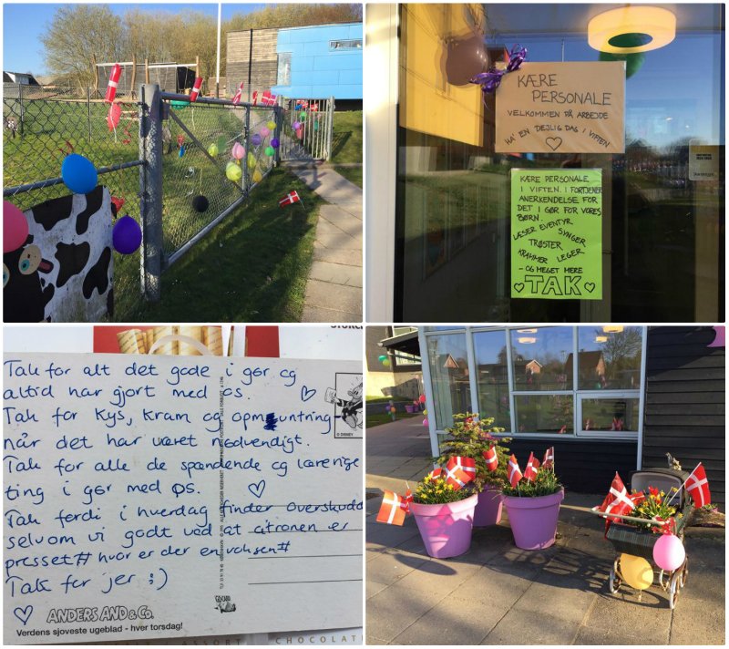 Vores personale i Børnehuset Viften i Låsby blev mødt af balloner, flag og søde ord i går morges - sat op af morgenfriske forældre. Fantastisk 🙏 #taknemmelighed #dkpol #dkkompol #kompoldk #dkbørn