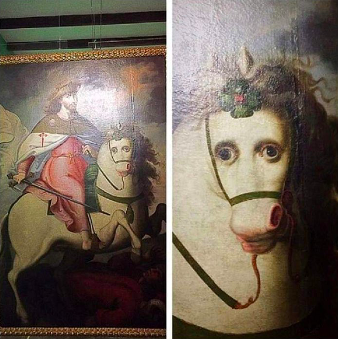 Mr_DrinksOnMe's tweet photo. Artist: Yes, of course I've seen a horse. https://t.co/YJRtoGR10g