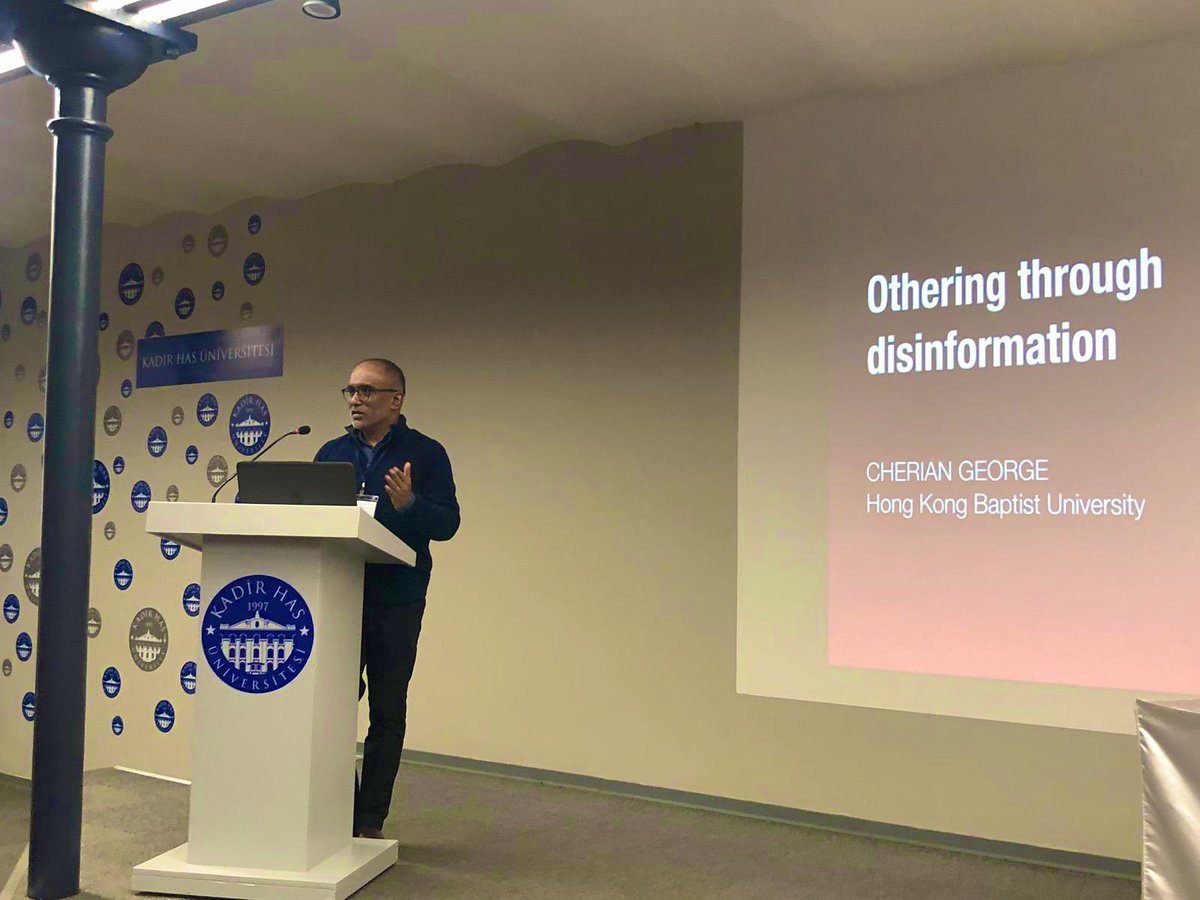 icctsmedia's tweet photo. “Othering through disinformation” our guest Cherian George is speaking about the term “hate spin” is a very interesting topic to mention especially in today’s world wide societal conditions. #ICCTS2019 #hatespin #hatespeech #othering https://t.co/ZlGZccAi7V