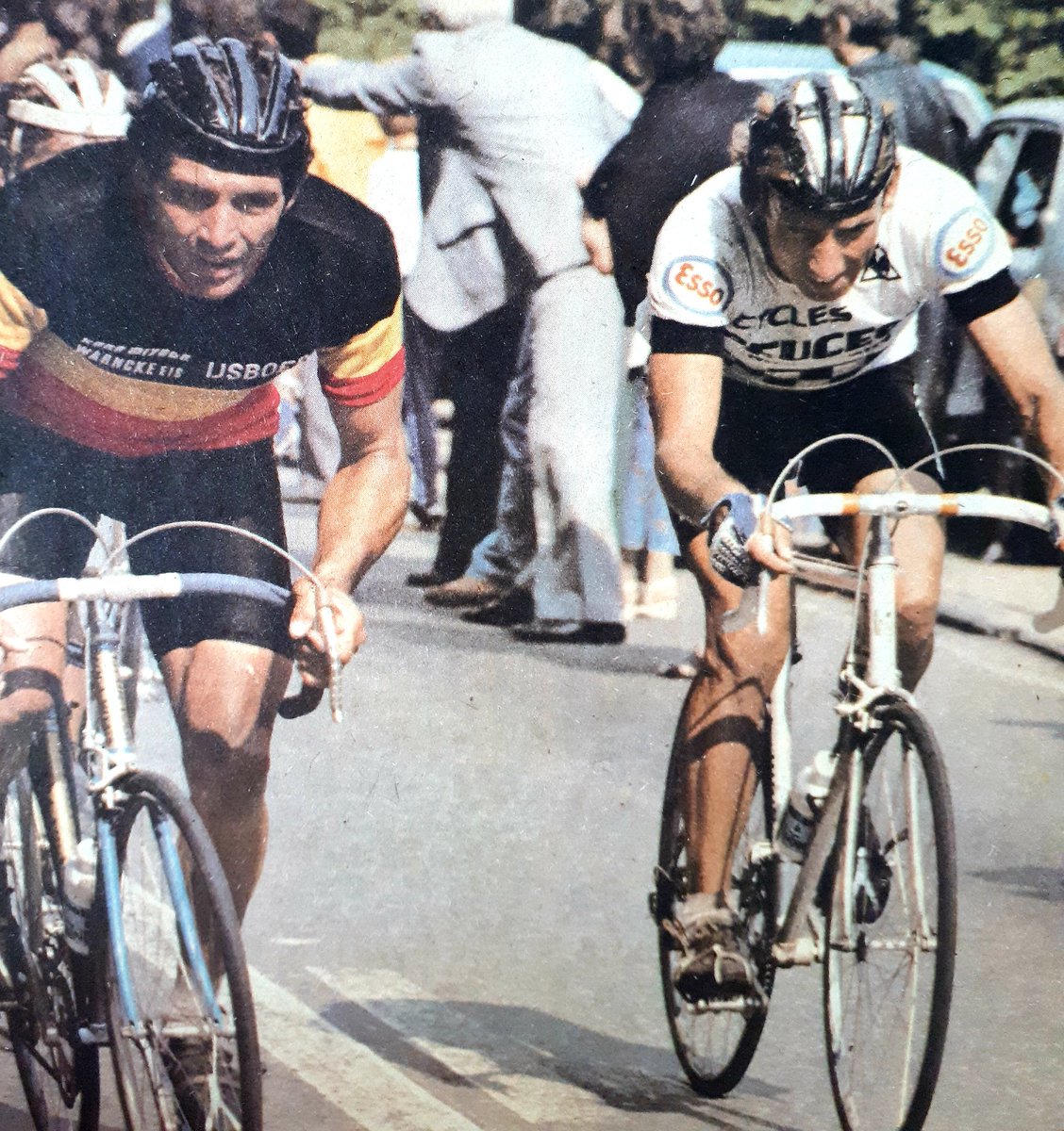 Graham Jones, right, Tour de France 1980.