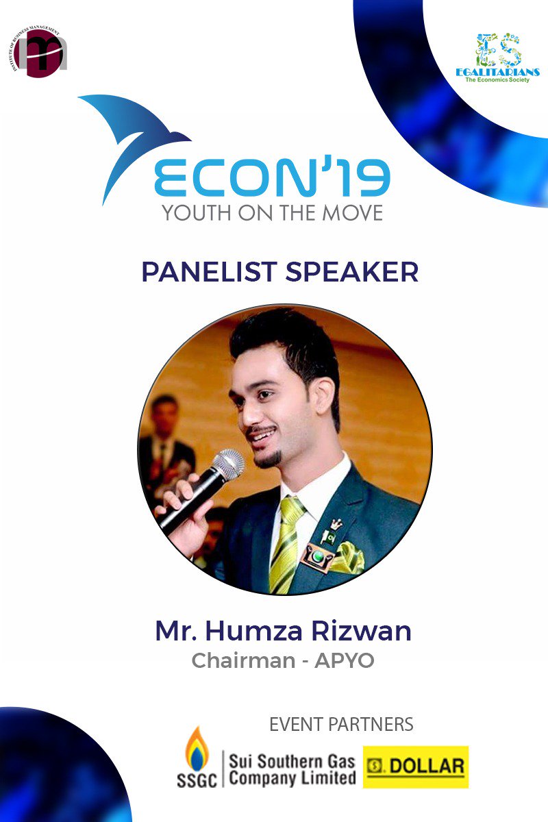 HumzaRizwanUK's tweet image. Inshallah I&apos;ll be participating as Panelist in ECON&apos;19 on Wednesday April 10, 2019 from 10:45AM till 2:30PM at IoBM
Meet Mr. Humza Rizwan to Know &quot;What Actually System &amp;amp; Educational Reforms are and How we as a Youth can play part in it?&quot;

#ECON2019 #YOTM #Egalitarians #APYO