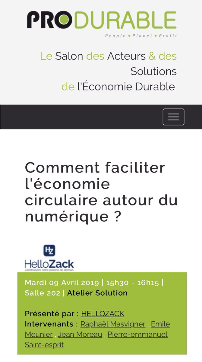 phenixfr's tweet photo. Rdv cet apm sur le salon #PRODURABLE pour évoquer avec @HelloZackFR & @CirculR les liens entre #numérique et #Économiecirculaire ♻️ !
L’enjeu de la transition écologique est énorme, mais des solutions digitales existent !
CC @JLFlamme
#Produrable2019 #ProDurable19 https://t.co/25JzCHEX6D