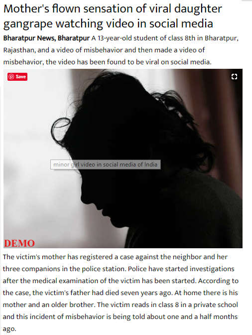 Rajasthan234's tweet photo. #misbehavior #Gangrape
#Minorgirl #student
#Nirbhaya
#Rajasthan #child #StopViolence https://t.co/q03uuk4JHQ