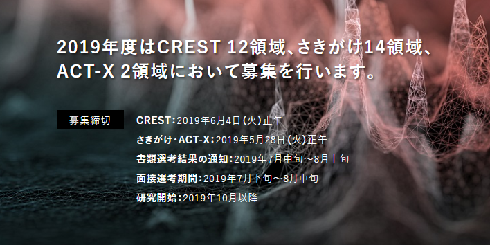 Jst Crest さきがけ Act I X On Twitter 応募に際しては Crest さきがけ Act Xのうちひとつの事業とその中の研究領域をひとつ選択していただきます Crest さきがけ Act Xの事業の概要は募集hp 事業紹介 Https T Co Yn6mrk2pd5 にありますが 募集要項の
