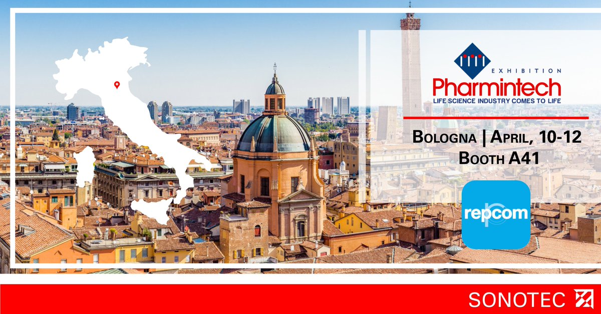 SONOTEC's tweet image. We are ready for the 5th event in a series of our Trade Show Spring Season. Our colleagues from #REPCOM will rock the @Pharmintech19, #Bologna. Get insights about our #FlowMeter &amp;amp; #BubbleDetector solutions for #pharmtech #biotech. #SONOTEC