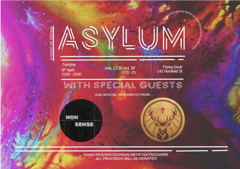 lydmagazine's tweet photo. Want an excuse to take a break from exam revision? Stop by The Flying Duck tonight for a charity techno night! All proceeds go to Glasgow Nightshelter! https://t.co/w16NtSH92X https://t.co/qdvivDa02G