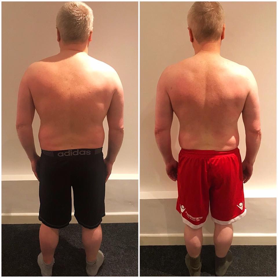 martyrmacky's tweet photo. Over 2 stone gone, 12cms off stomach and 5cms off the Moobs. Cheers to @leon_felton and everyone at #Daleon https://t.co/30mgRxnX8r