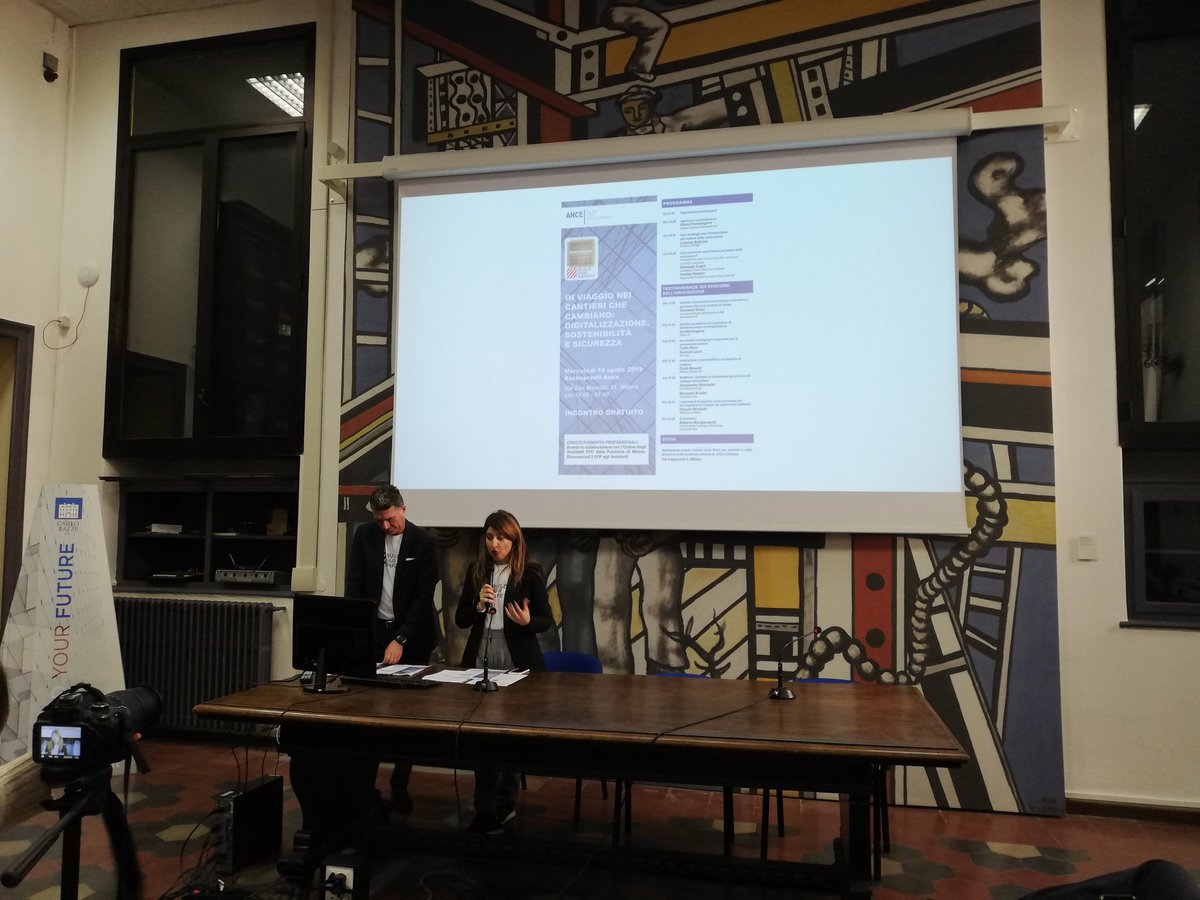AnceMilano's tweet photo. Katia Barbirato @EsemCpt alla premiazione del concorso #buildoursafety ricorda l'appuntamento di domani in @AnceMilano 'In viaggio nei cantieri che cambiano' con testimonianze di importanti imprese di costruzione https://t.co/Kbvps8G0uI