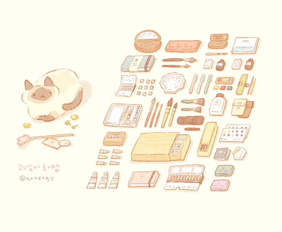 고넹이화방에 예전에 그려드렸던 그림 엽서에 맞게 다시 그려서 드렸다☺️ ✏🎨🖍