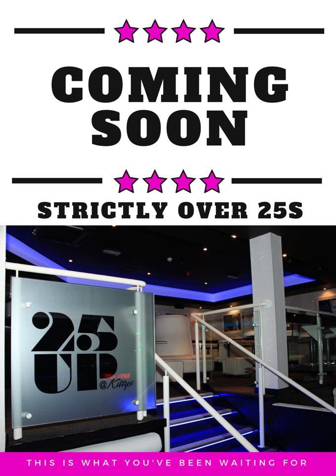‼️OVER ➋➎ s LISTEN 🅤🅟‼️

You've earnt your stripes on the clubbing scene, but just because we're a little older doesn't mean we're not still up for a bit of grown-up fun!

Kitty's proudly presents ➋➎🅤🅟, Fife's ONLY 25+ bar opening Saturday’s until 4am! #watchthisspace